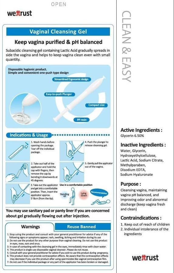 SHIMANY wettrust inclear Vaginal Moisturizer and Wash, Disposable Cleanser for Females SHIMANY