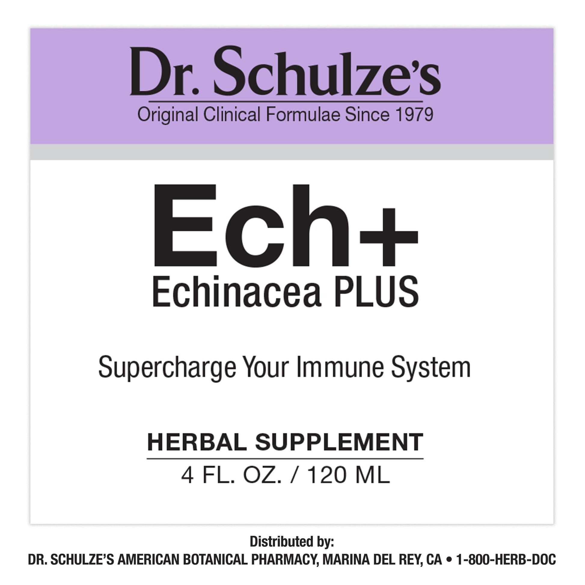 Dr. Schulze's Echinacea Plus | Echinacea Root and Seed | All Organic Extract | Gluten-Free Dr. Schulze's