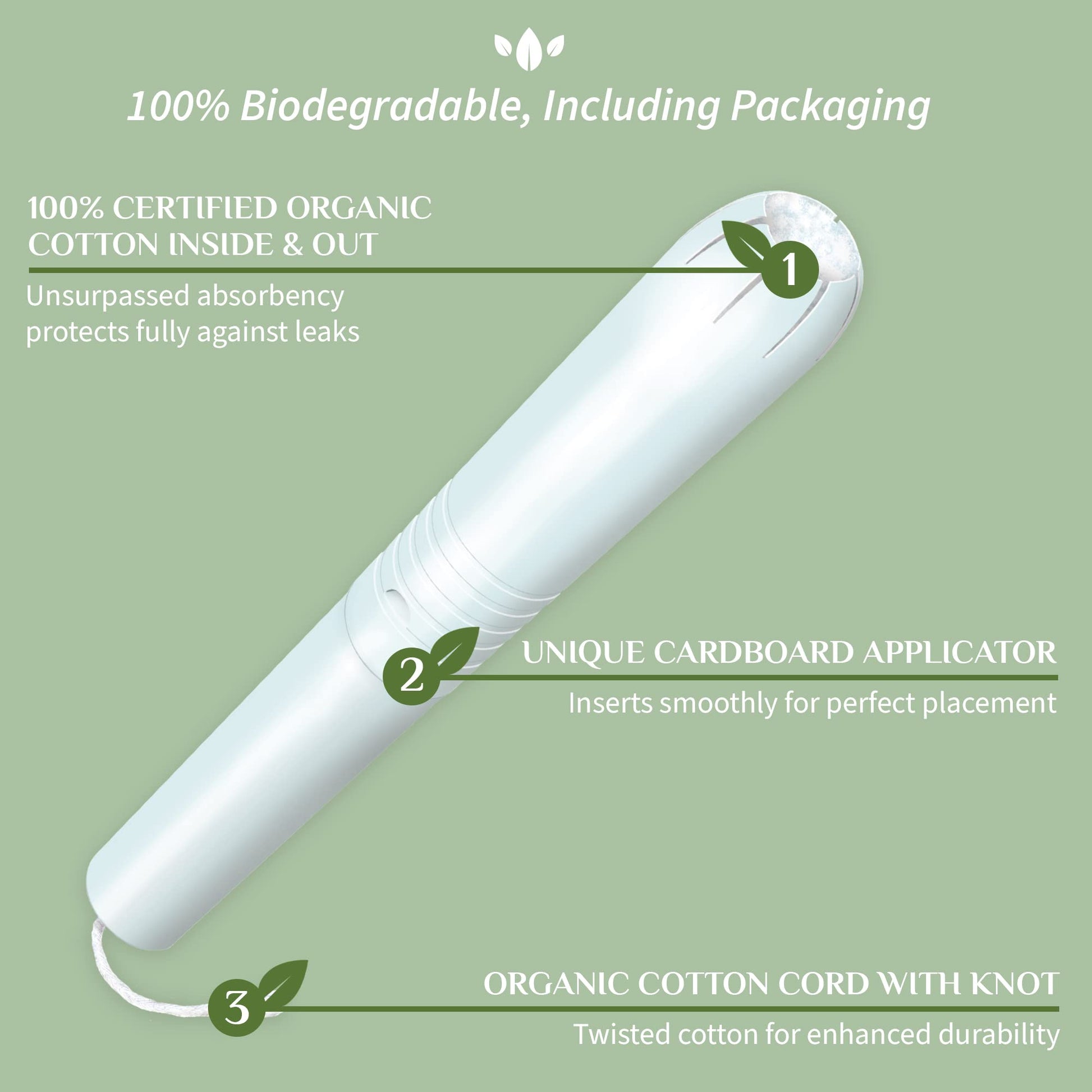 Organyc 100% Certified Organic Cotton Tampons - Cardboard Applicator, Free from Chlorine, Perfumes Organyc