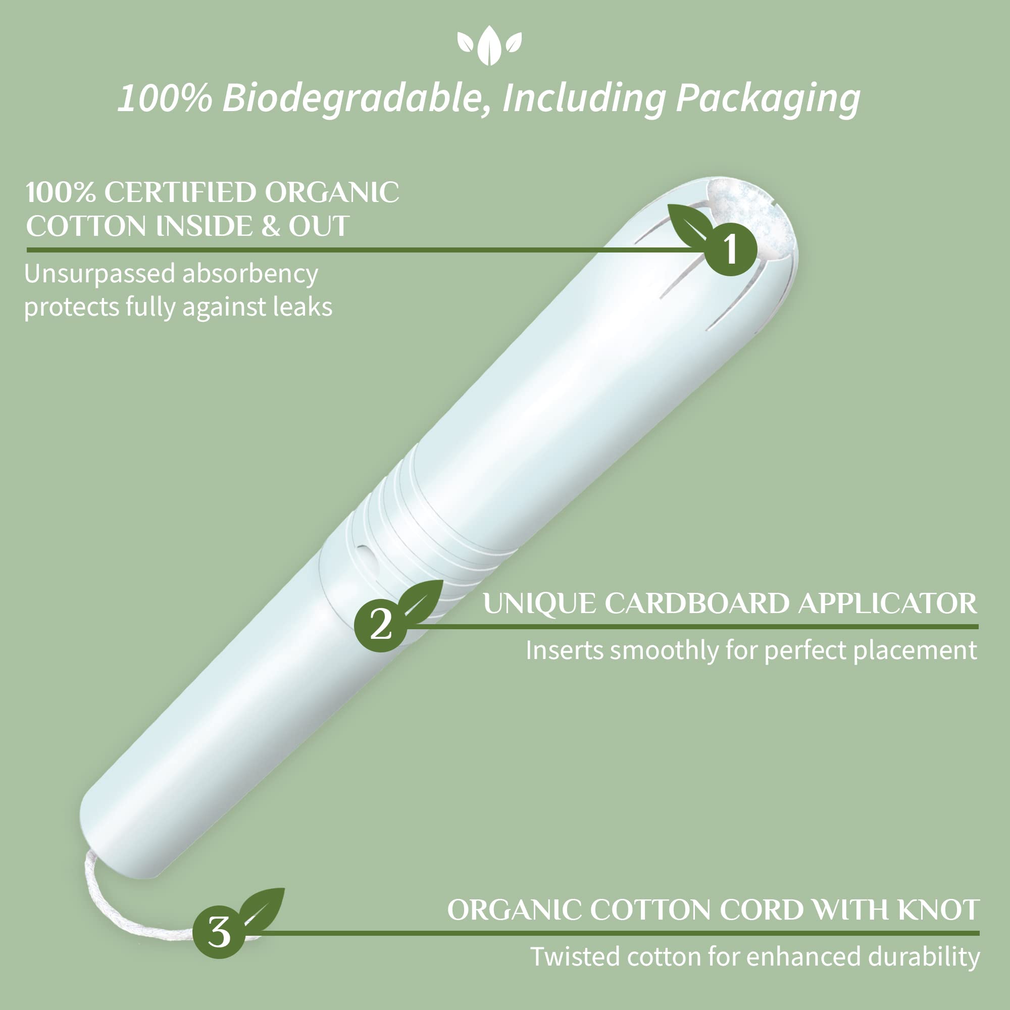 Organyc 100% Certified Organic Cotton Tampons - Cardboard Applicator, Free from Chlorine, Perfumes Organyc