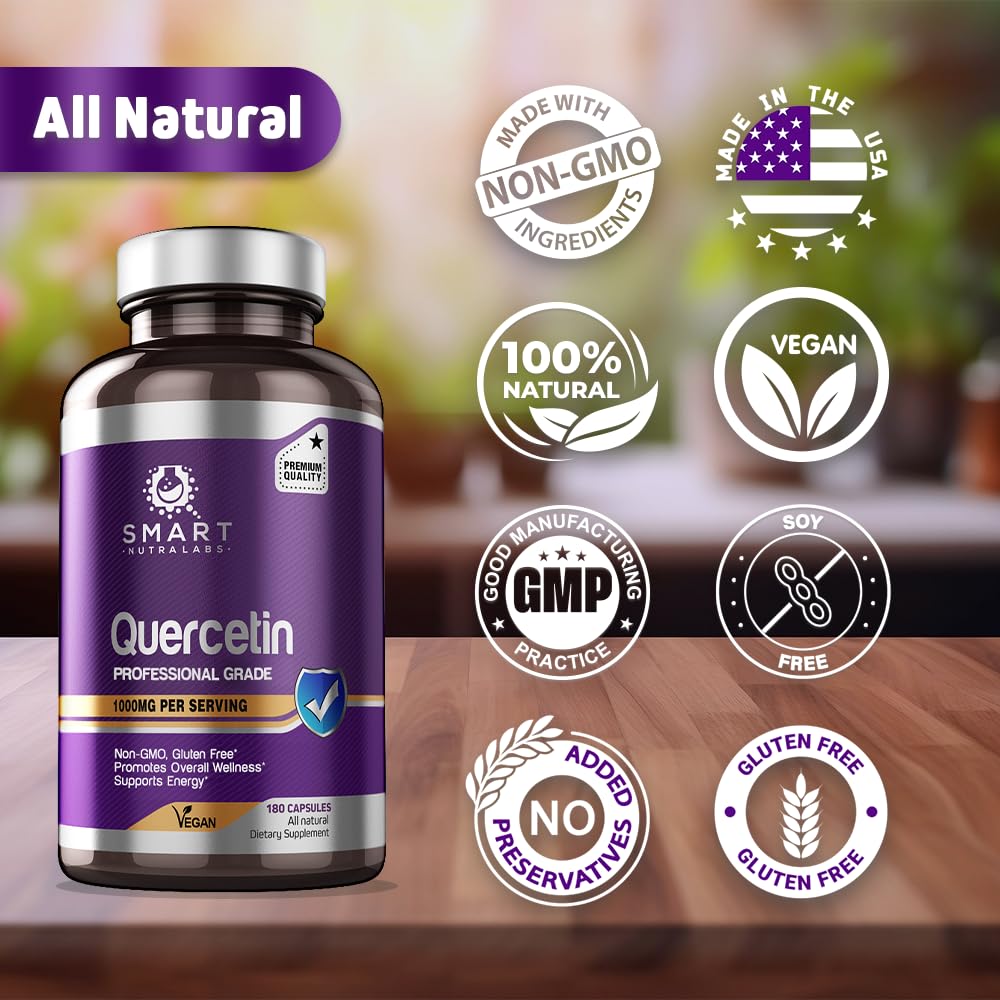 SMART NUTRA LABS Quercetin 1000mg- 180 Vegan Capsules