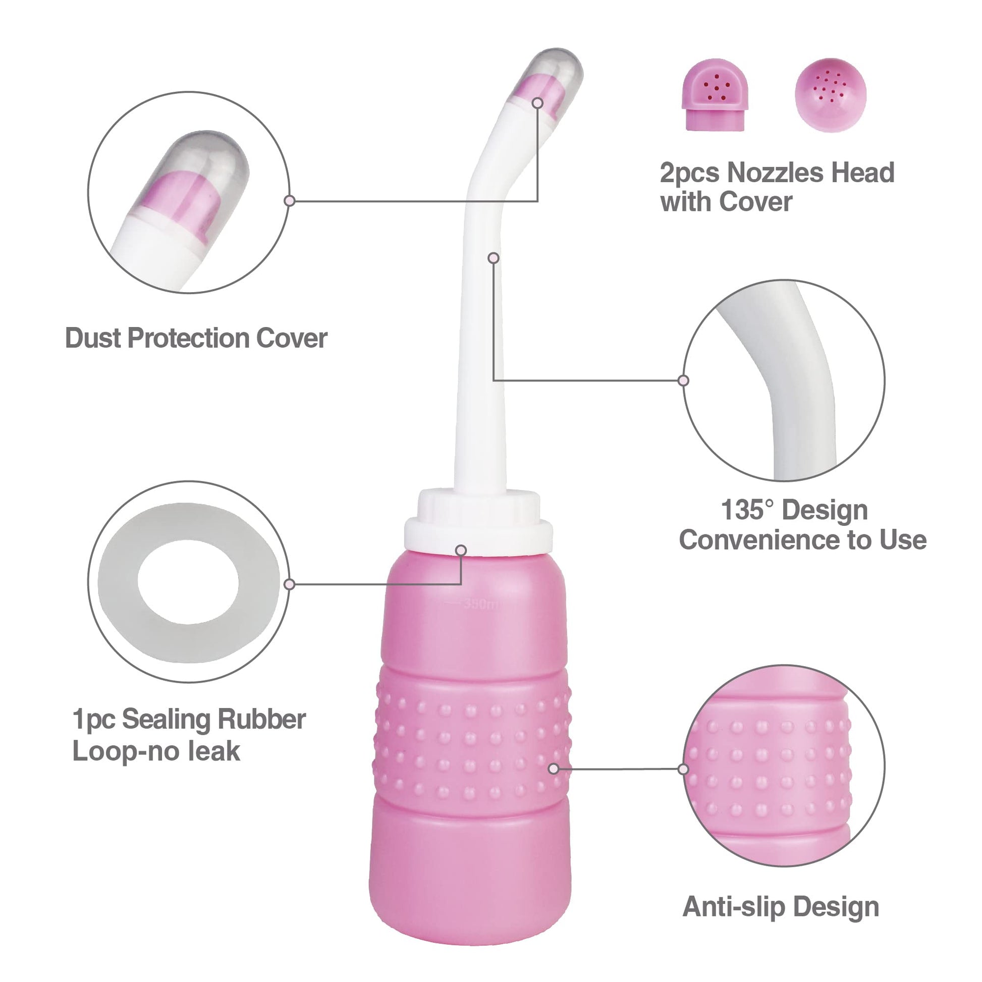 TopQuaFocus 12oz Perineal Bottle for Postpartum Care Portable Travel Peri Sprayer Bidet Postpartum TopQuaFocus