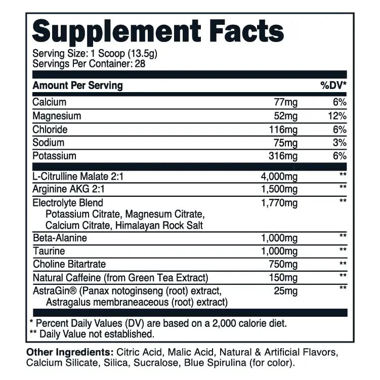 TransformHQ Pre-Workout 28 Servings - Perform - Gluten Free, Non-GMO (Blue Raspberry)