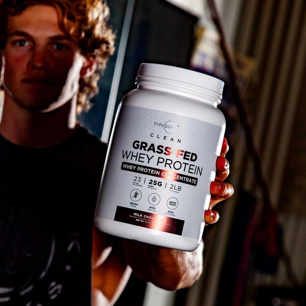 Type Zero Grass Fed Whey Protein Concentrate Powder (Chocolate, 2LBS) - Gluten Free Type Zero
