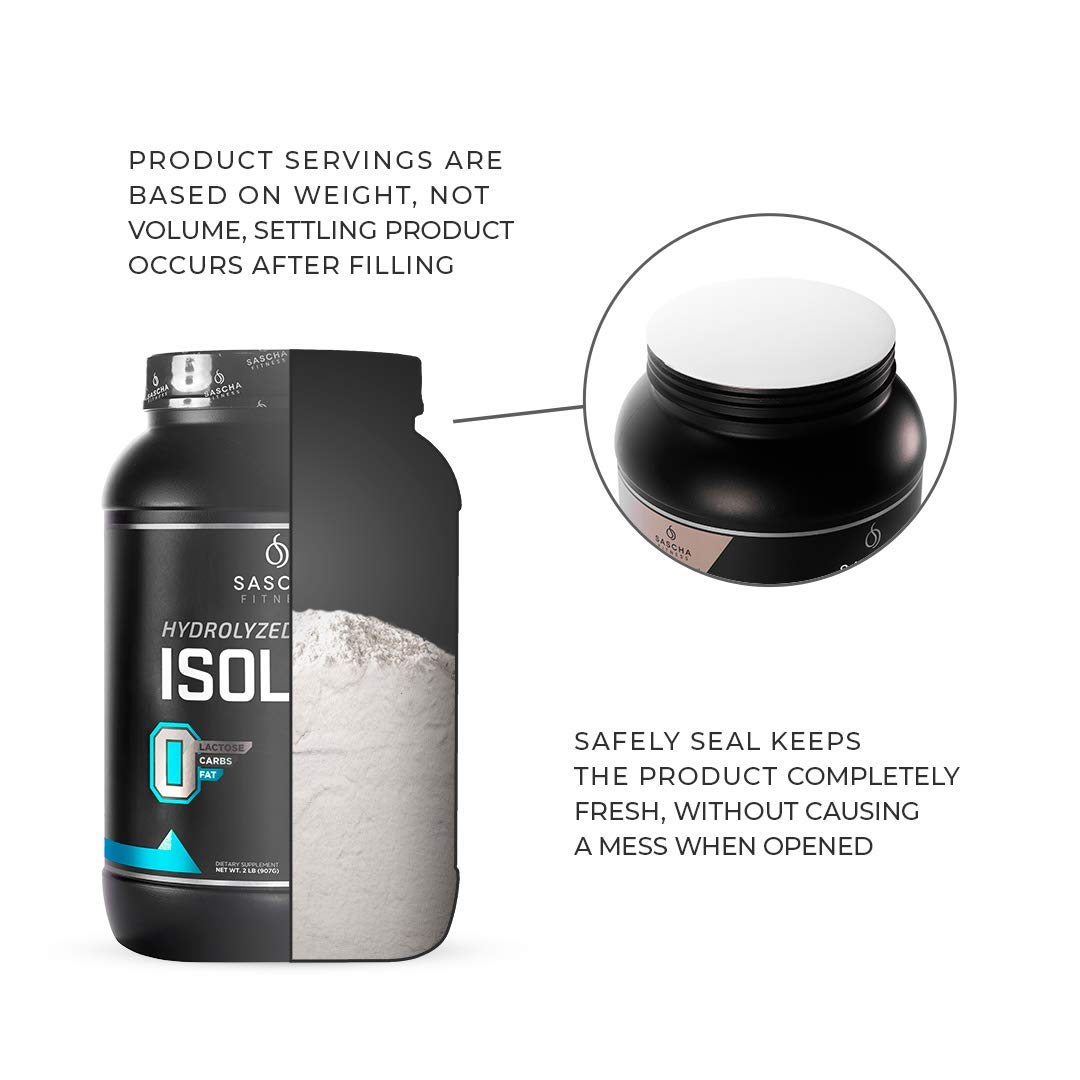 SASCHA FITNESS Hydrolyzed Whey Protein Isolate,100% Grass-Fed (2 Pounds, Cookies SASCHA FITNESS
