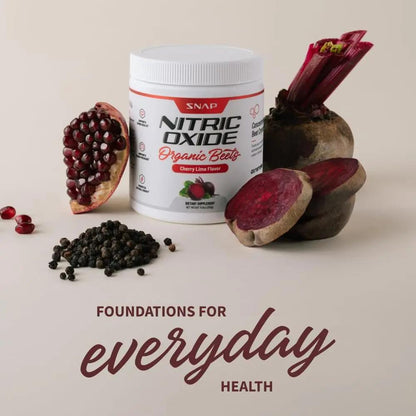 Snap Supplements USDA Organic Beet Root Powder, 3-in-1 Nitric Oxide Supplement, Support Healthy Blood Circulation, 250g (30 Servings, Cherry Lime)