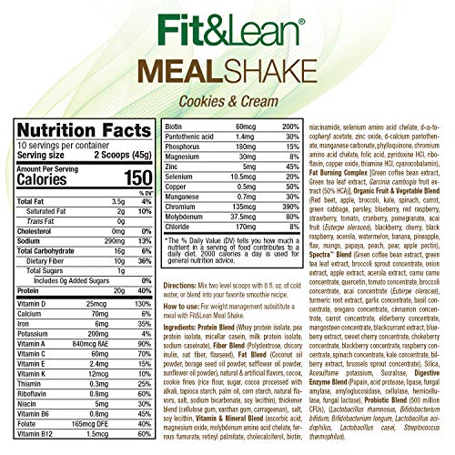 Fit & Lean Meal Shake, Fat Burning Meal Replacement, Meal Replacement with Protein Fit & Lean