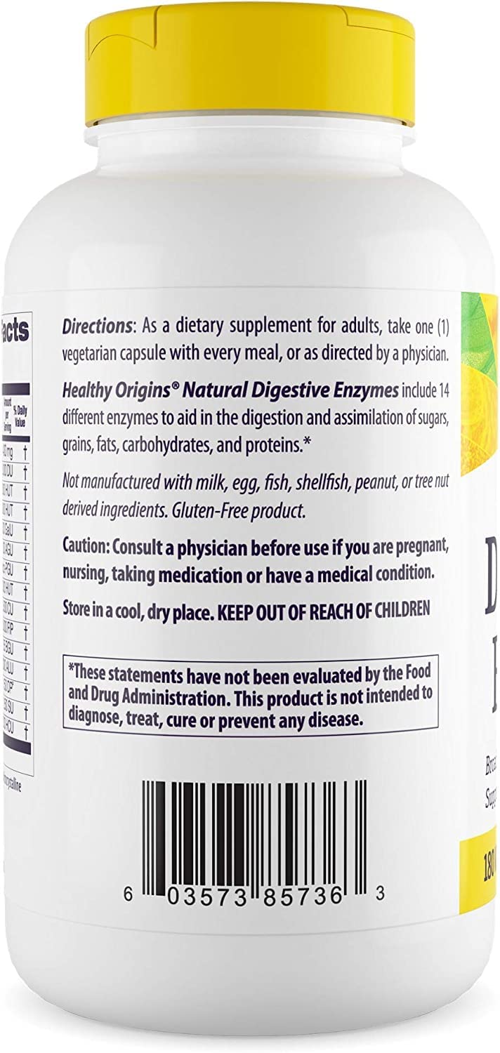 Healthy Origins Digestive Enzymes (NEC) Broad Spectrum - with Protease Healthy Origins