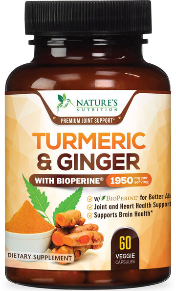 Turmeric Curcumin with BioPerine & Ginger 95% Standardized Curcuminoids
