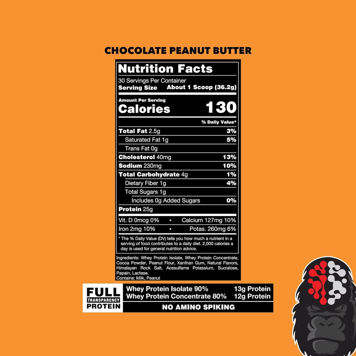 Gorilla Mode Premium Protein - Chocolate Peanut Butter / 24 Grams of Protein/Recover Gorilla Mind