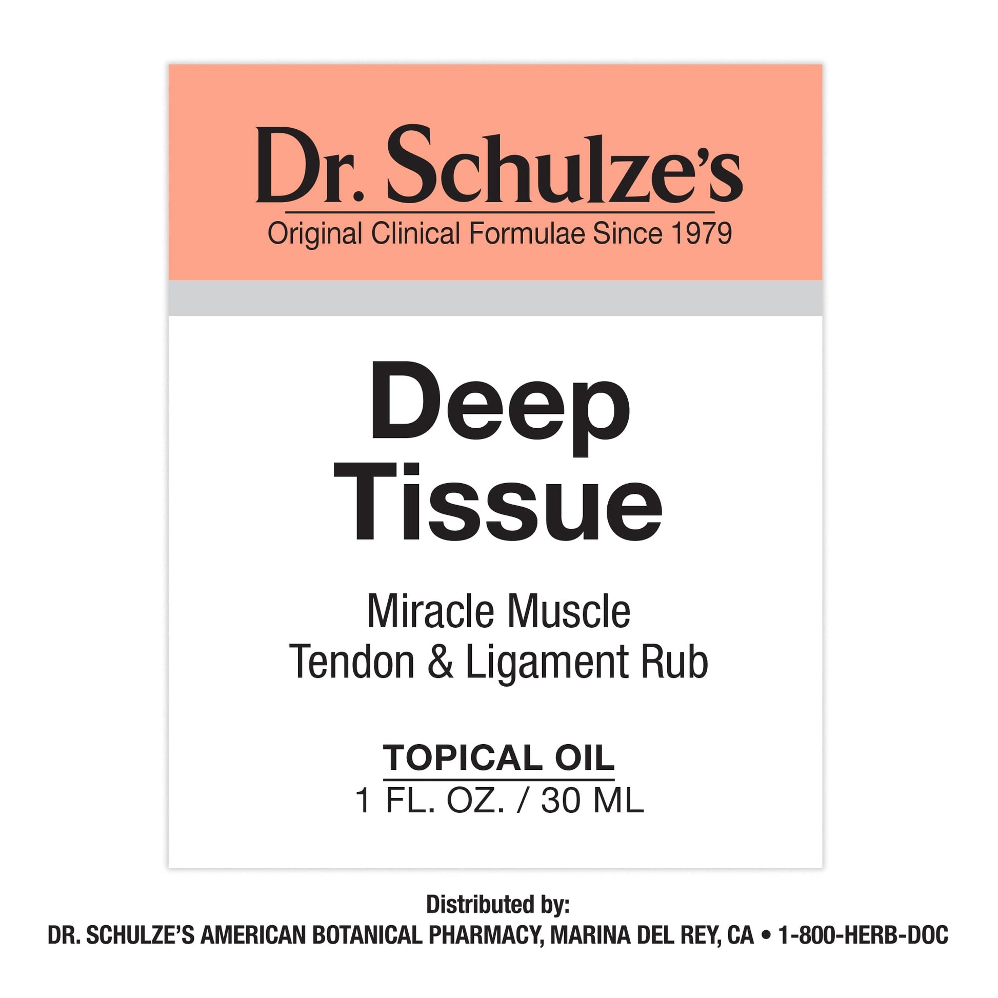 Dr. Schulze's Deep Tissue Oil | Powerful Herbal Support for Muscles, Tendons and Joints Dr. Schulze's