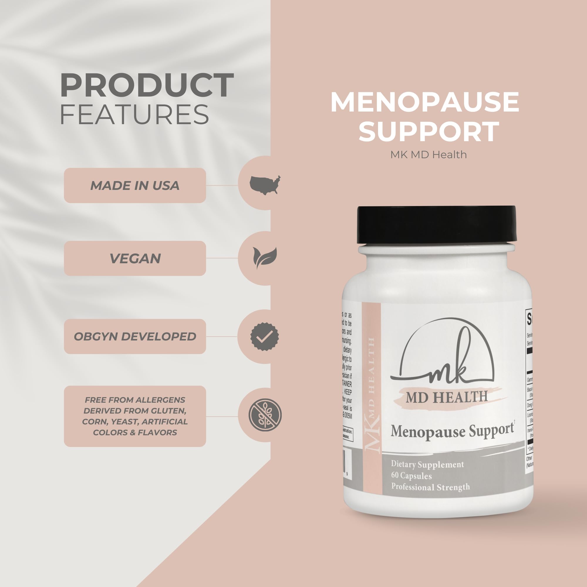 MK MD Health Menopause Support Supplement| Natural and Complete Multi-Symptom Relief Generic