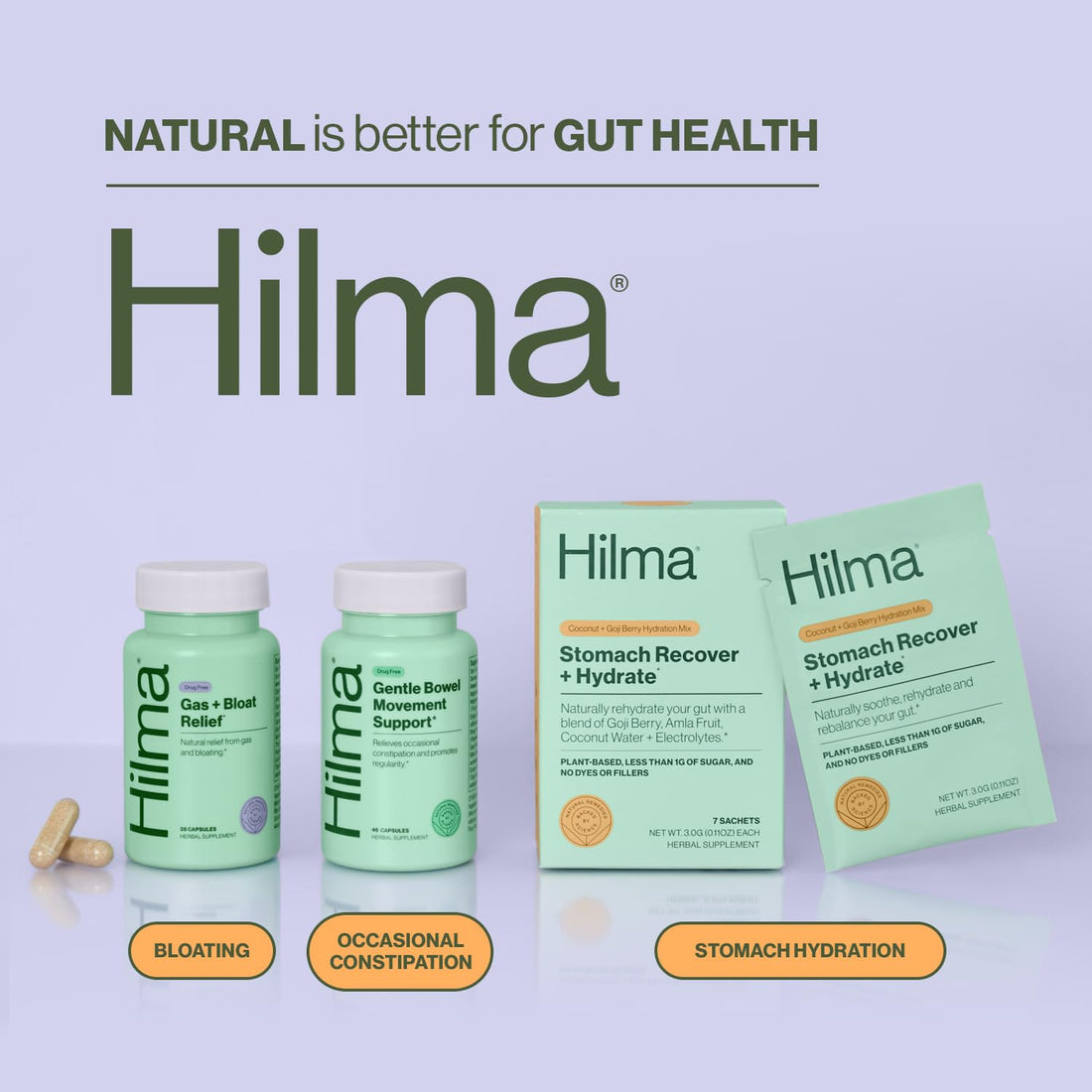 Hilma Natural Gas & Bloating Relief - with Lemon Balm, Fennel & Peppermint Leaf - Doctor