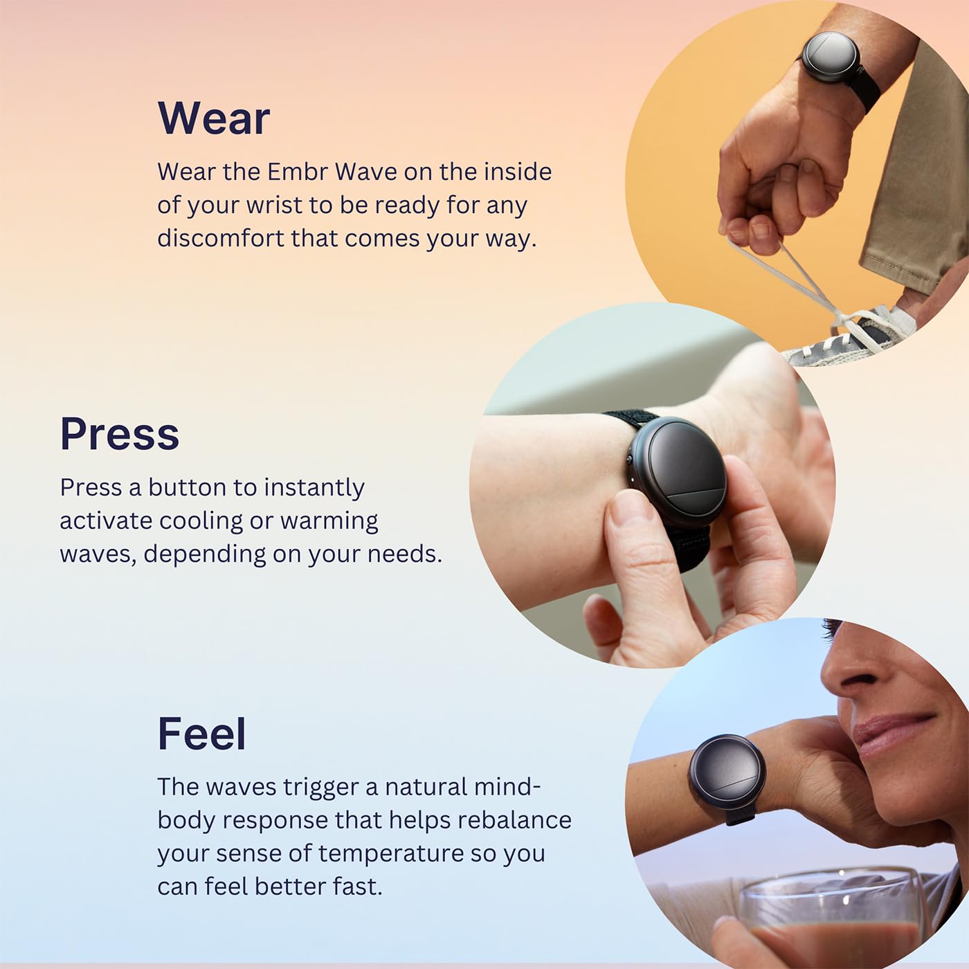 Embr Wave Cooling and Warming Wristband - Personalized Thermal Relief - Manage Hot Flashes, Night Sweats Embr