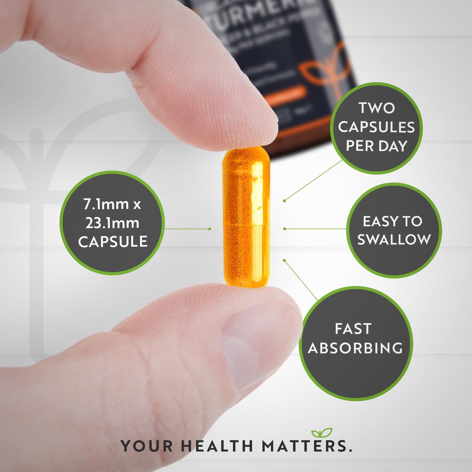 Organic Turmeric 1440mg (High Strength) with Black Pepper & Ginger - 180 Vegan Turmeric Nutravita