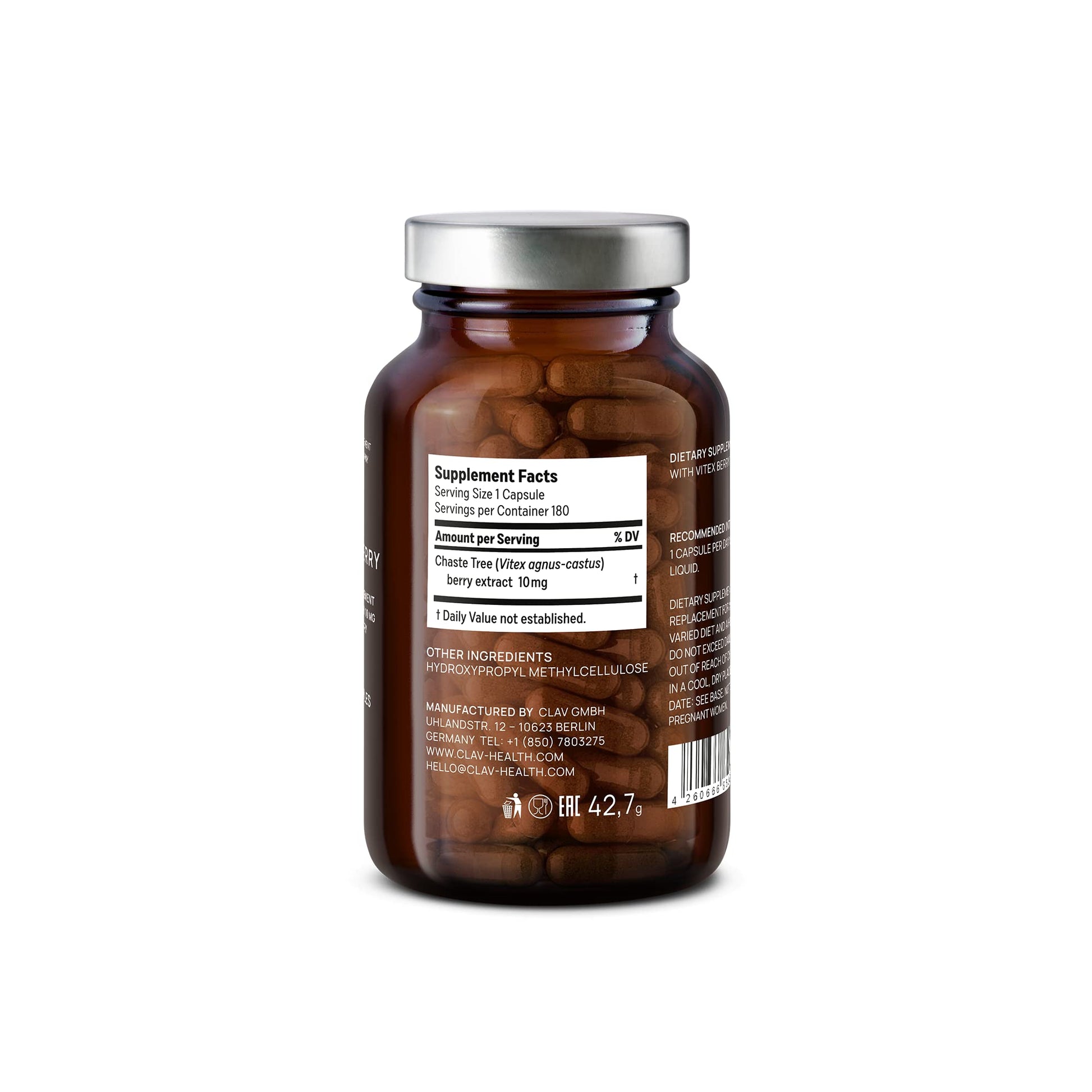 Vitex Berry - Premium Chasteberry 4:1 Extract (Vitex Agnus Castus) - Menopause & PMS Support CLAV