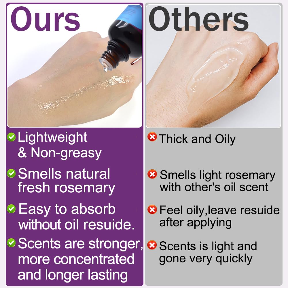 Rosemary Oil for Hair Growth,100% Pure Undiluted Light-Weight Non-Greasy Rosemary Essential Oil GIFBEA