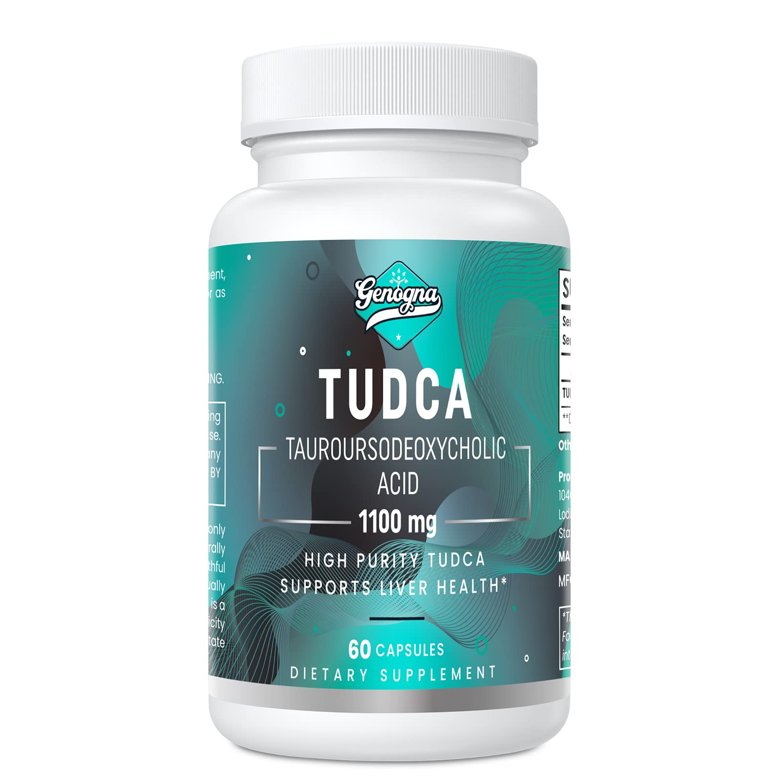 Genogna TUDCA 1100mg-Liver Support Supplement for Detox Cleanse, Water-Soluble Bile 