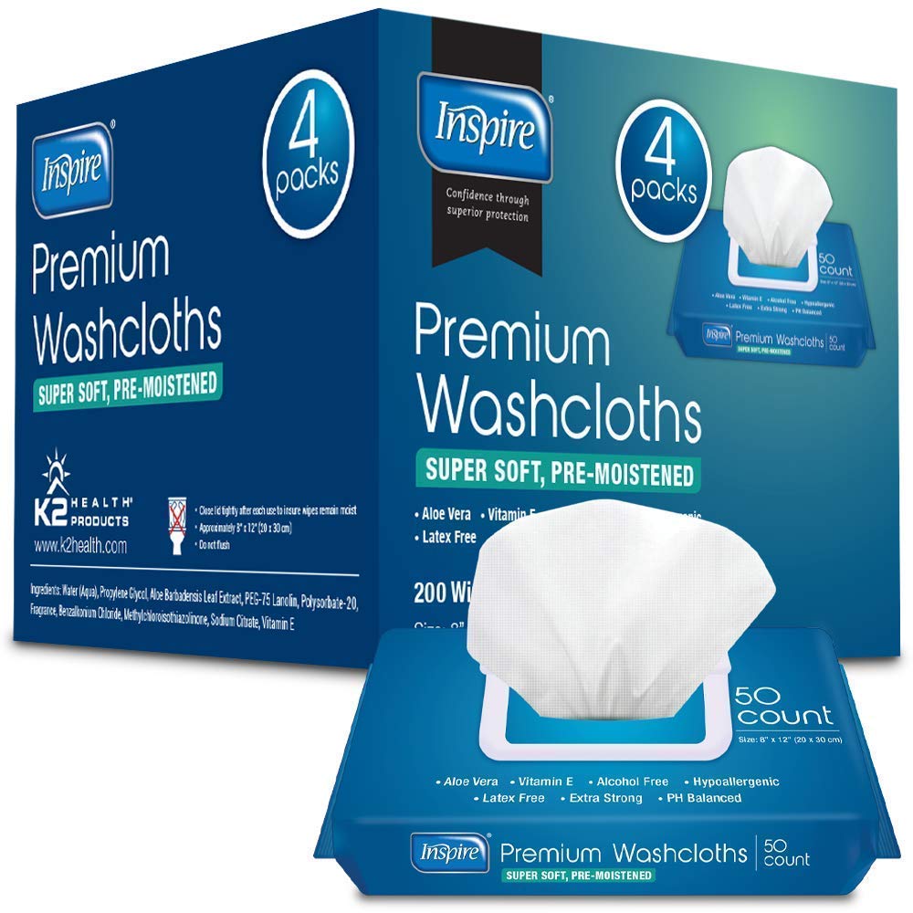Inspire Adult Wet Wipes, Adult Wash Cloths, Adult Wipes for Incontinence Inspire