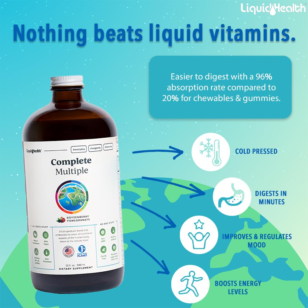 LIQUIDHEALTH 32 Oz Liquid Multivitamin for Adult Men & Women - Complete Multiple LIQUIDHEALTH