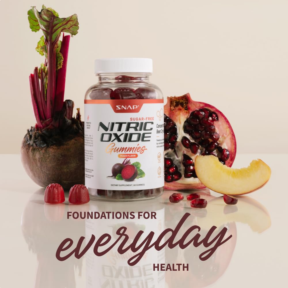Snap Supplements Nitric Oxide Beet Root Gummies - Support Healthy Blood Circulation Snap Supplements