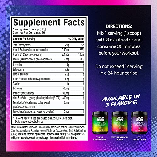 MuscleTech Pre Workout Powder EuphoriQ PreWorkout Smart Pre Workout Powder MuscleTech