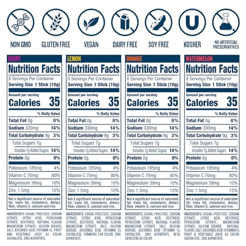 DripDrop Hydration - Electrolyte Powder Packets - Watermelon, Berry, Orange, Lemon DripDrop