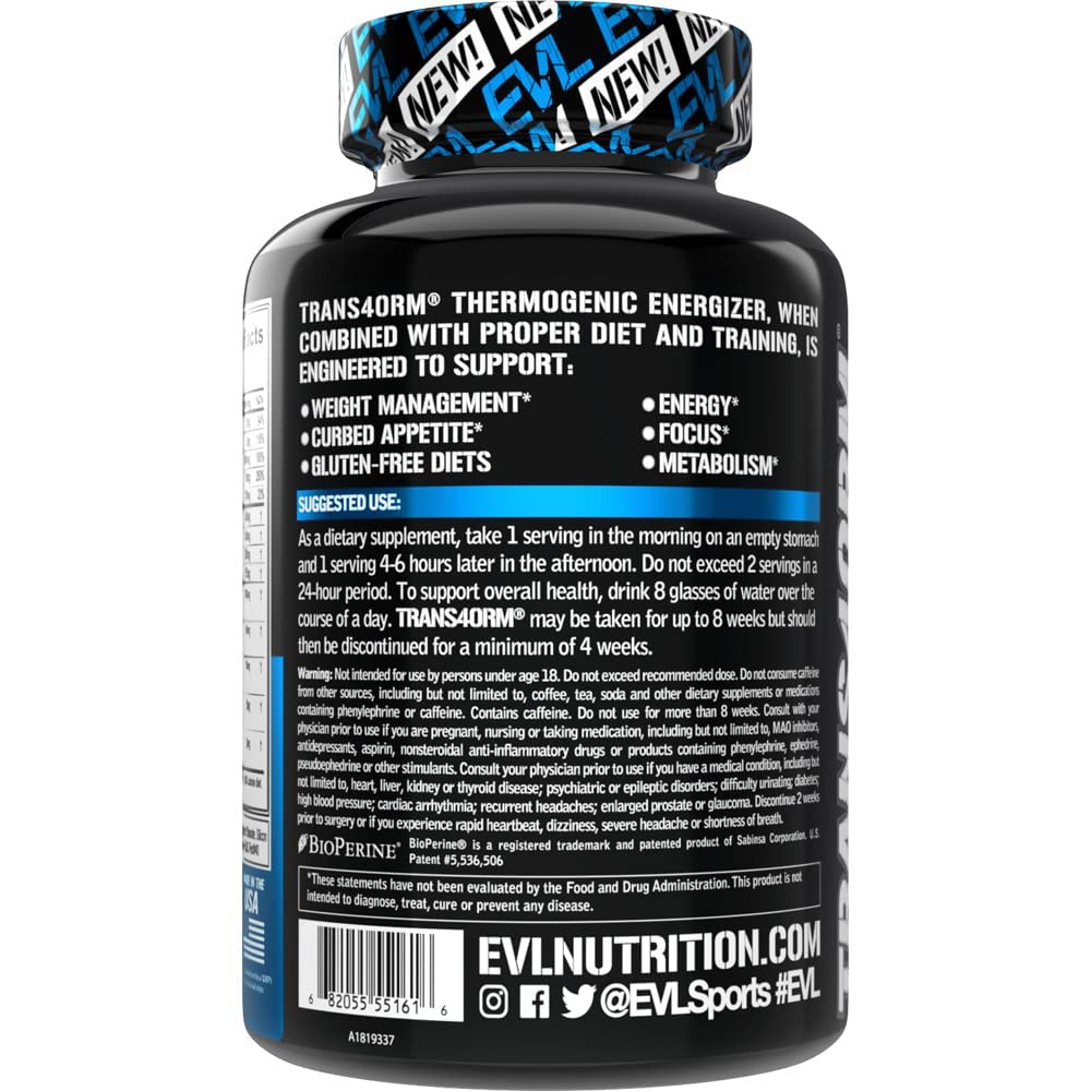 EVL Thermogenic Fat Burner Support - Fast Acting Weight Loss Energy and Appetite Evlution