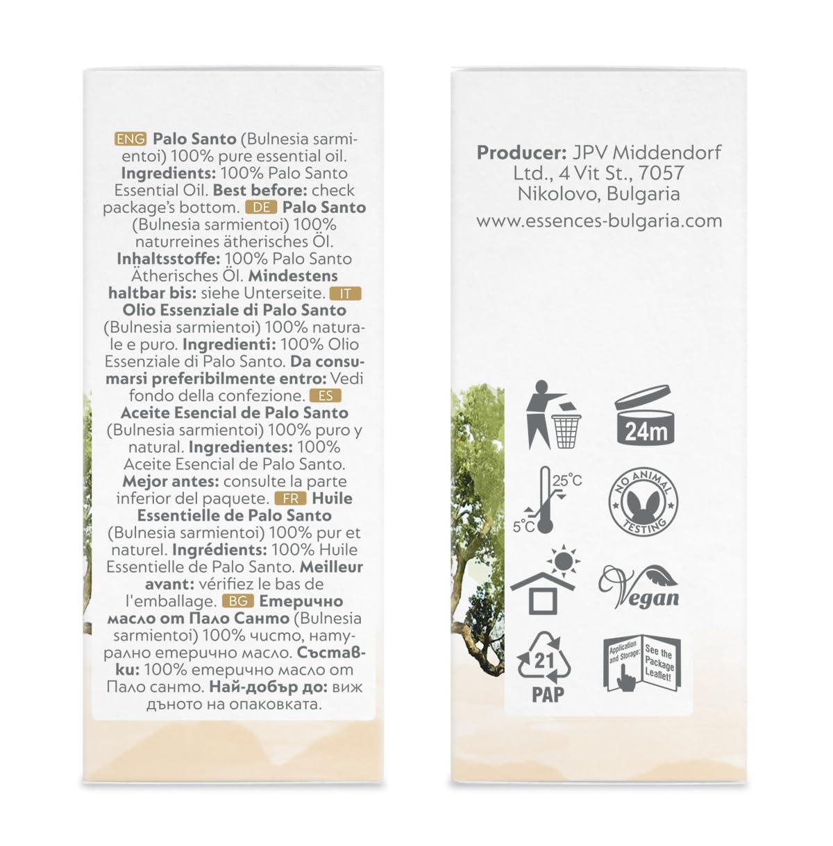 Essences Bulgaria Palo Santo Essential Oil 0.17 Fl Oz 5ml Bulnesia Sarmientoi - 100% Pure Natural Essences Bulgaria