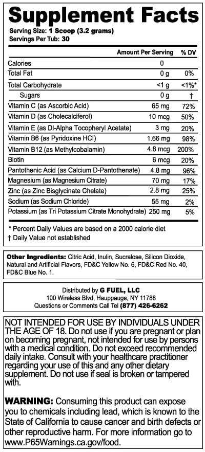 G Fuel Naruto Sage Mode Electrolytes Powder, Water Mix for Hydration, Energy and Focus G fuel