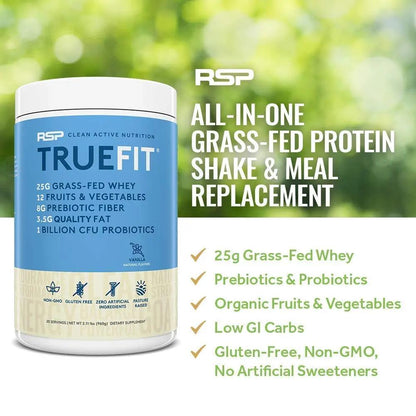 RSP NUTRITION AminoLean Pre Workout Energy (BlackBerry Pomegranate 30 Servings) with TrueFit Protein Powder (Vanilla 2 LB)