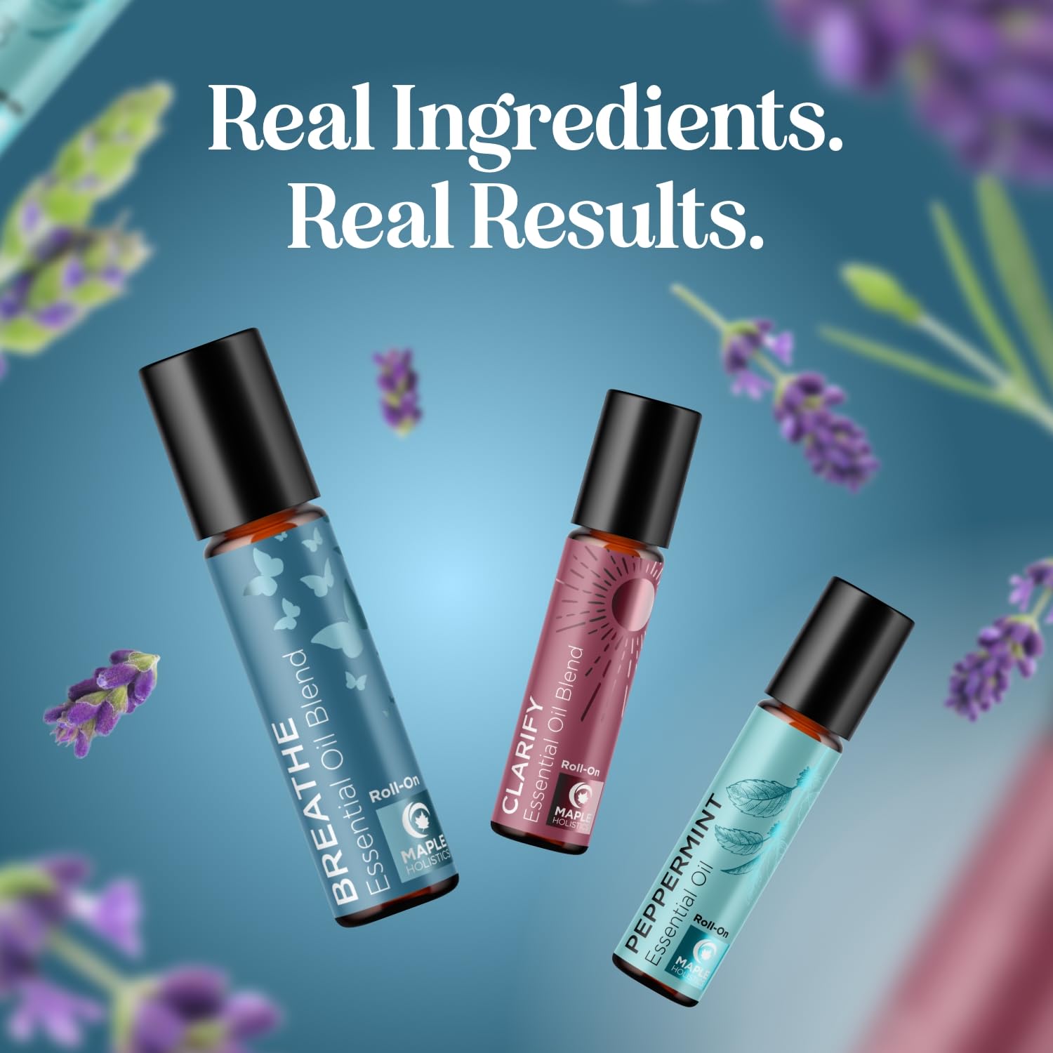 Headache Roll on Essential Oils - Aromatherapy Essential Oils Sets Variety Pack with Peppermint Clarify Maple Holistics