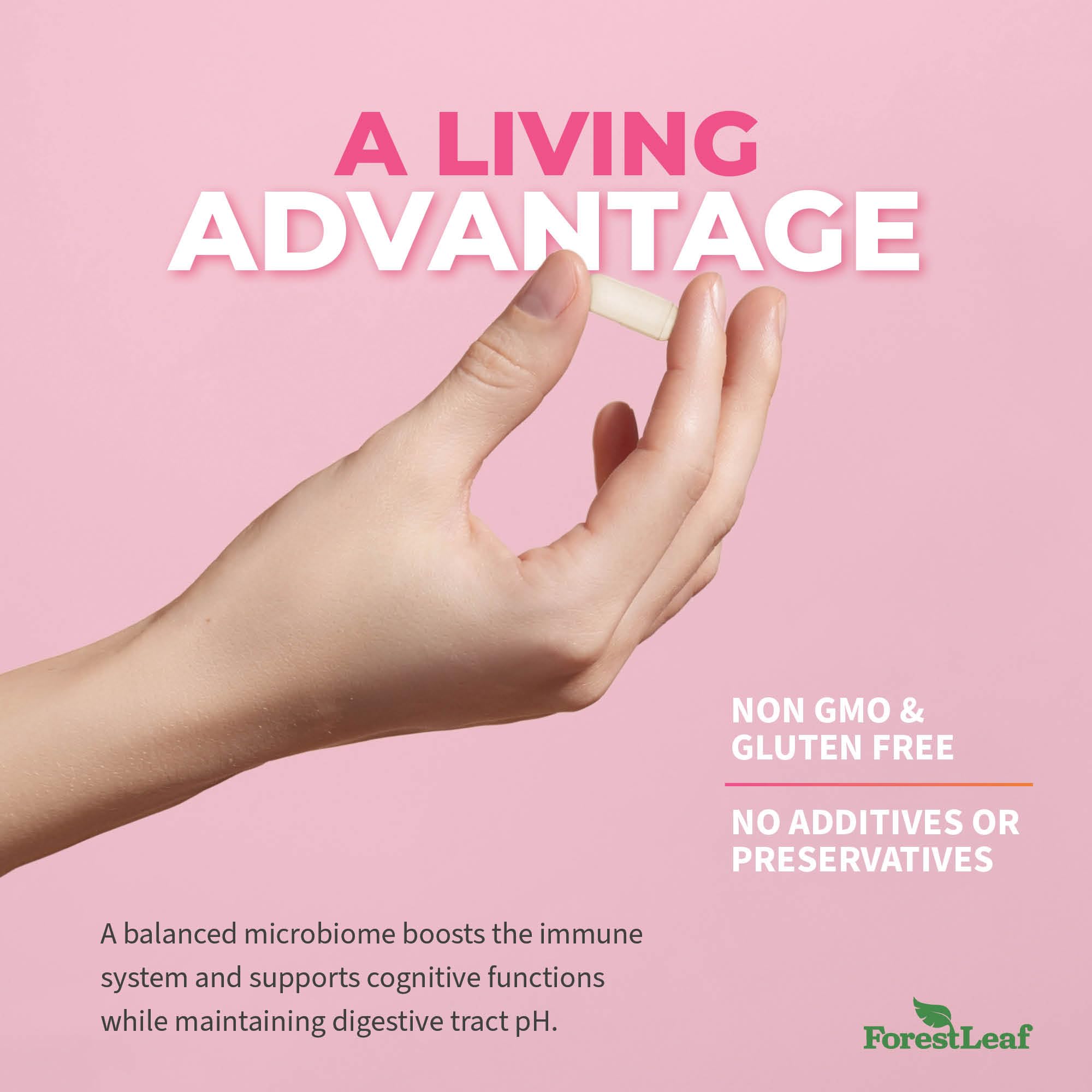 ForestLeaf Womens Probiotic 50 Billion CFU with Organic Prebiotics, Digestive Enzymes ForestLeaf