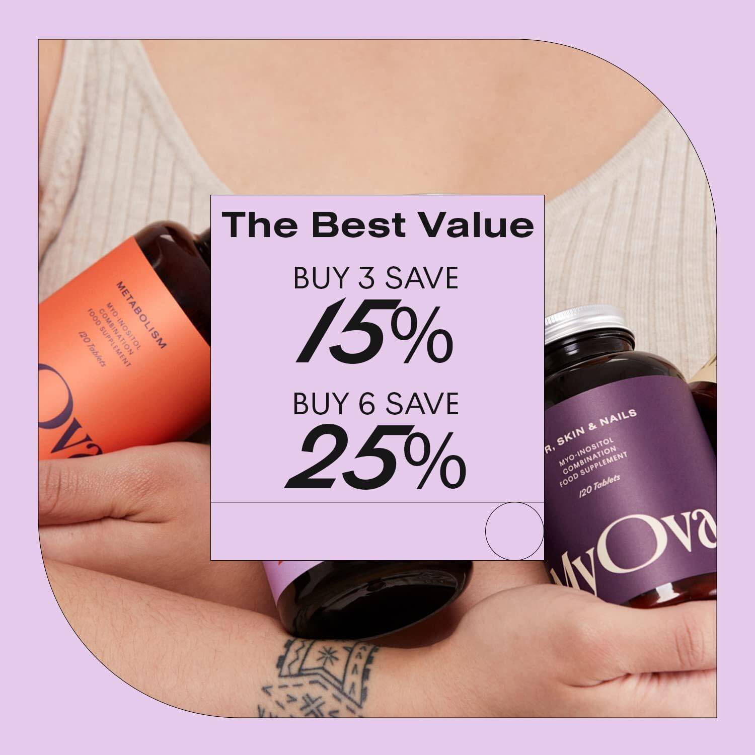 Myoplus - Myo-inositol PCOS Supplement - 4000mg Myo-Inositol, 200ug Folate & 100ug MyOva