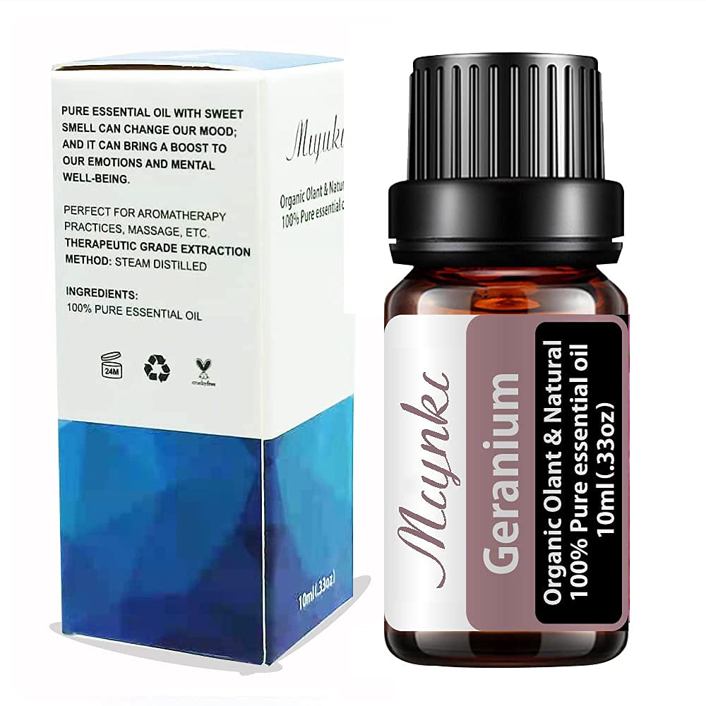 Geranium Essential Oil for Diffuser for Home Kids Women Candle Soap Making DIY -10ml Miyuki