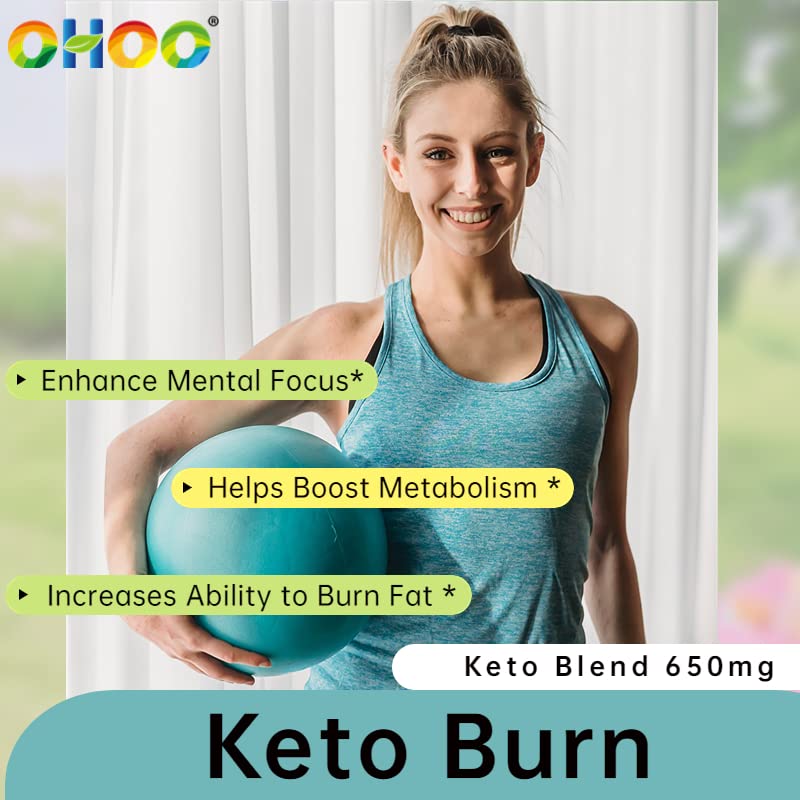 OHOO Keto Burn Weight Loss Supplement 650 Mg - Natural Keto 5 Increases Ability to Burn Fat OHOO