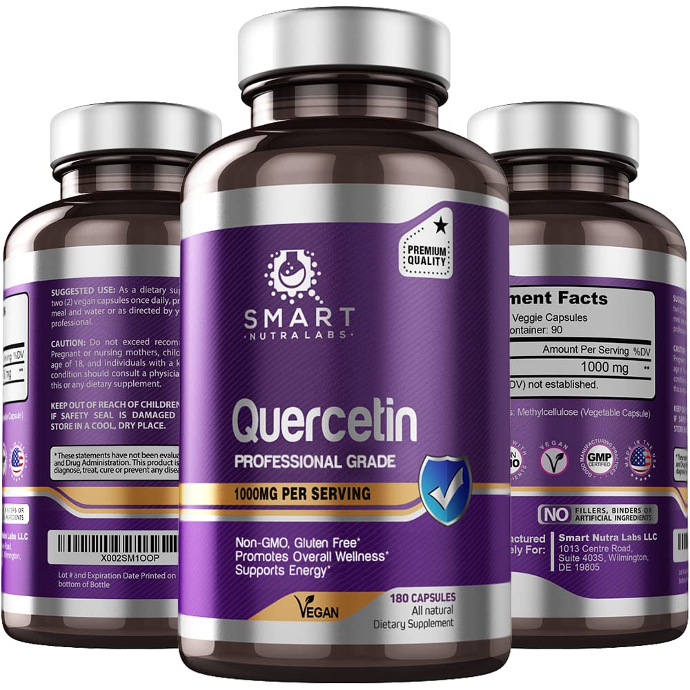 SMART NUTRA LABS Quercetin 1000mg- 180 Vegan Capsules