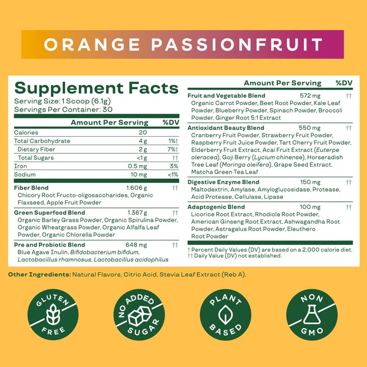 Bloom Nutrition x Mama Karls Super Greens Powder Juice Mix - Probiotics Bloom Nutrition