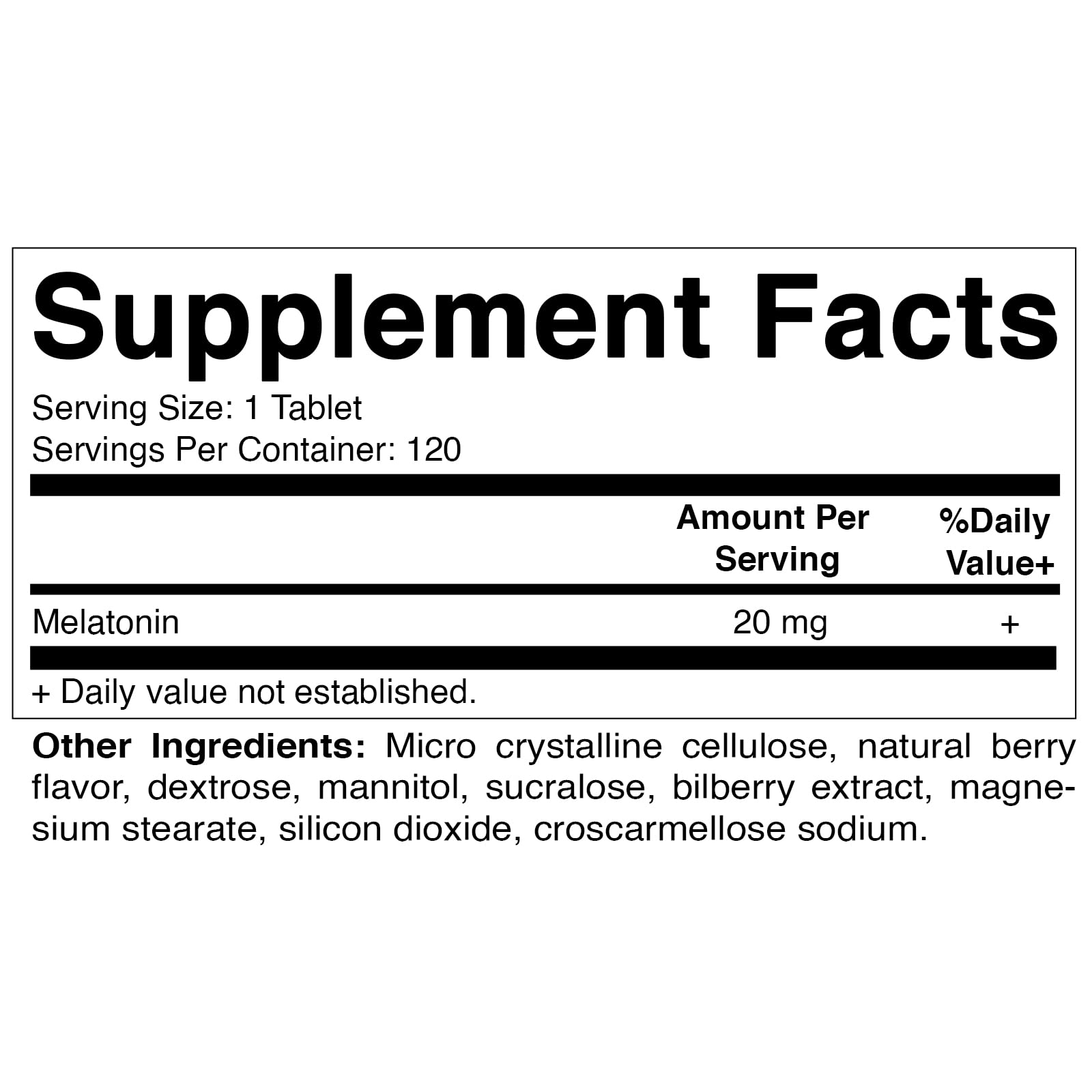 Vitamatic Melatonin 20mg Tablets | Vegetarian, Non-GMO, 6 pack Vitamatic