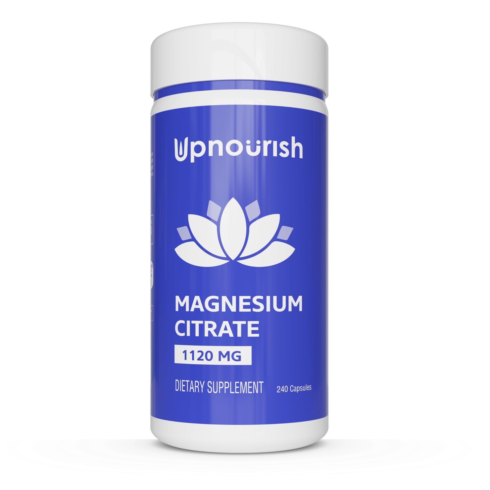 UpNourish Pure Magnesium Citrate (Citrato de Magnesio) 1120mg, 240 Capsules 