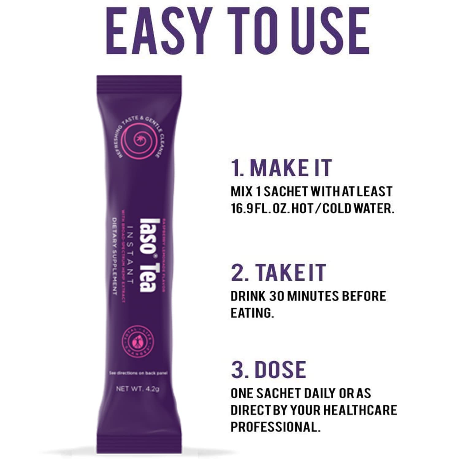 Total Life Changes Raspberry Lemonade Flavor Instant IASO Tea (15 Pack) Total Life Changes