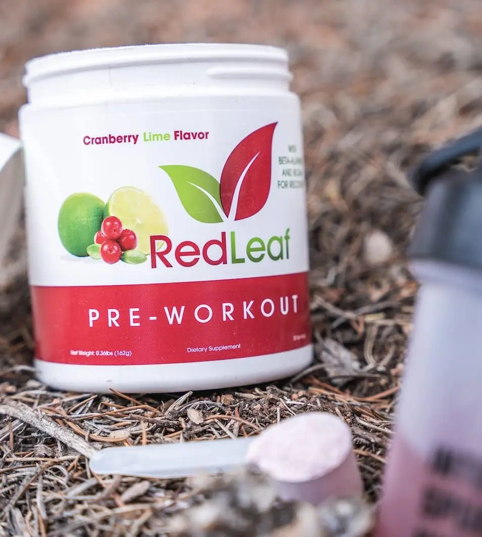 Red Leaf Pre Workout Energizer Powder, BCAA's, Beta-Alanine, Amino Acids and Green Tea Red Leaf