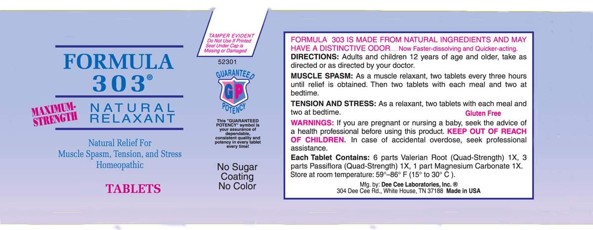 Dee CEE Labs Formula 303 Maximum Strength Tablets, 45 Tablets; All-Natural containing Dee Cee Laboratories