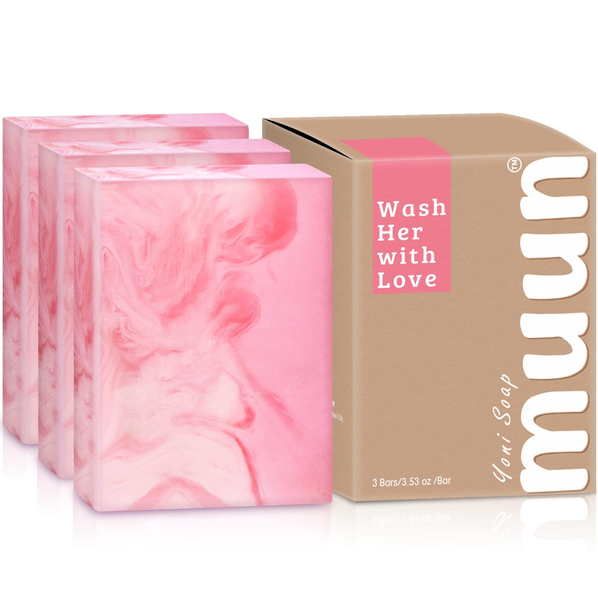 Muun Yoni Soap Bar - Pack 3 Ph Balance Probiotics & Natural Ingredients - Gentle Cleansing Formula