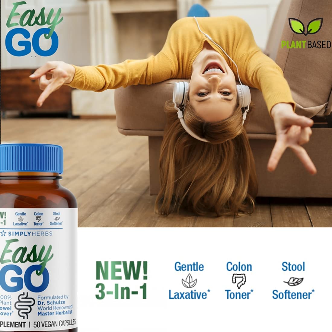 Dr. Schulze's Easy GO Bowel Mover - Formulated Gentle Laxative, Colon Toner & Stool Dr. Schulze's