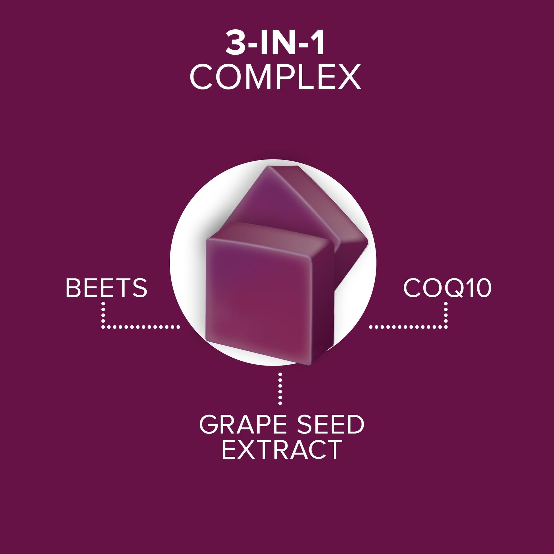 Qunol Beets Chews for Blood Pressure Support, 3 in 1 Beets + CoQ10 + Grape Seed Extract Qunol