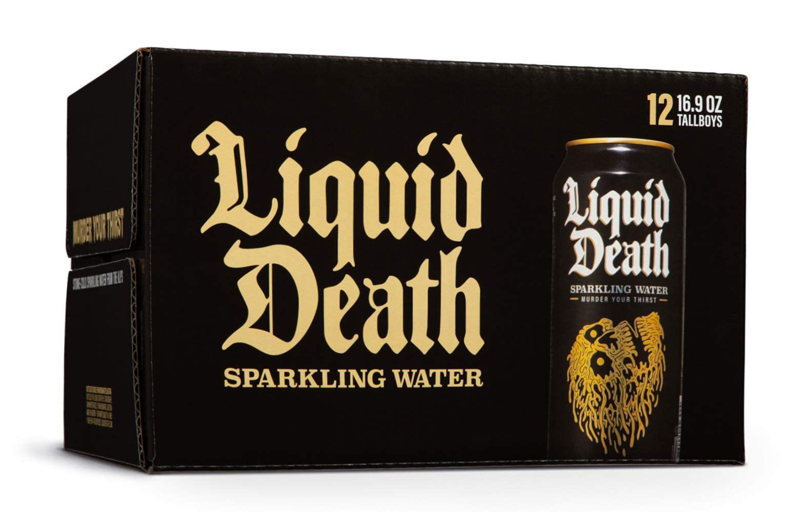 Liquid Death Sparkling Mountain Water, 16.9 oz Tallboys (12-Pack) Liquid Death