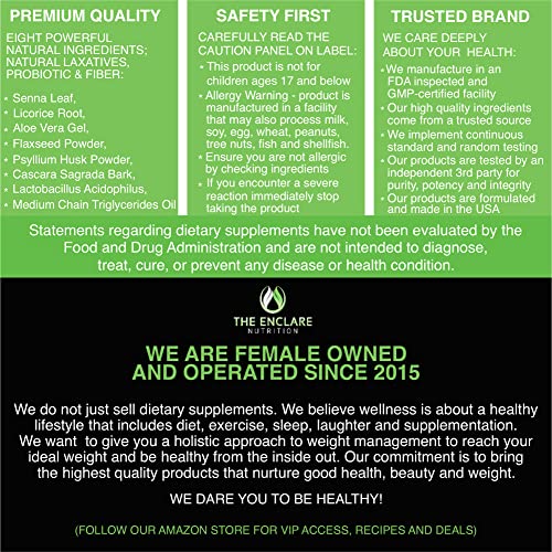 Colon Cleanse Fast-Acting Colon Cleanser Detox; Healthy Bowel Movement THE ENCLARE NUTRITION