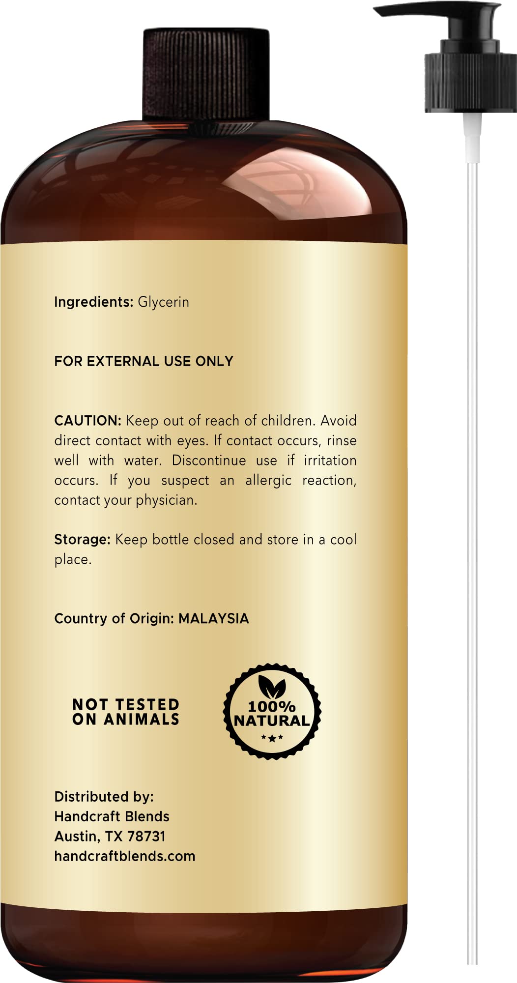 Handcraft Blends Vegetable Glycerin for Skin and Hair 28 oz - Pure Vegetable Glycerin Liquid Handcraft Blends