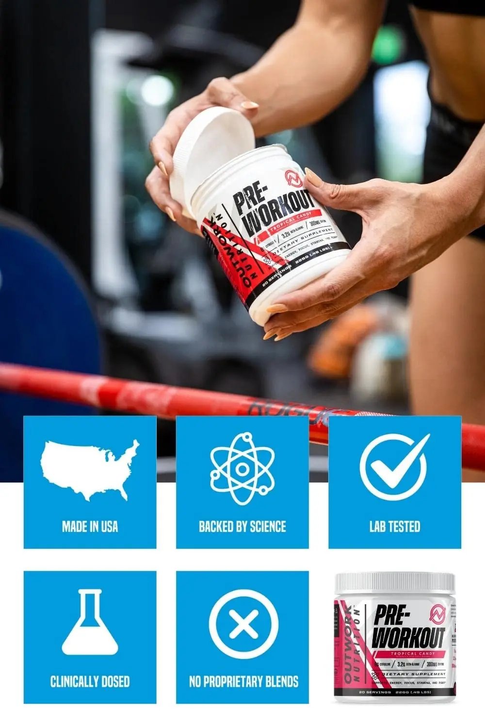 Outwork Nutrition Pre-Workout Supplement with Nootropics - Energy & Mental Focus Outwork Nutrition
